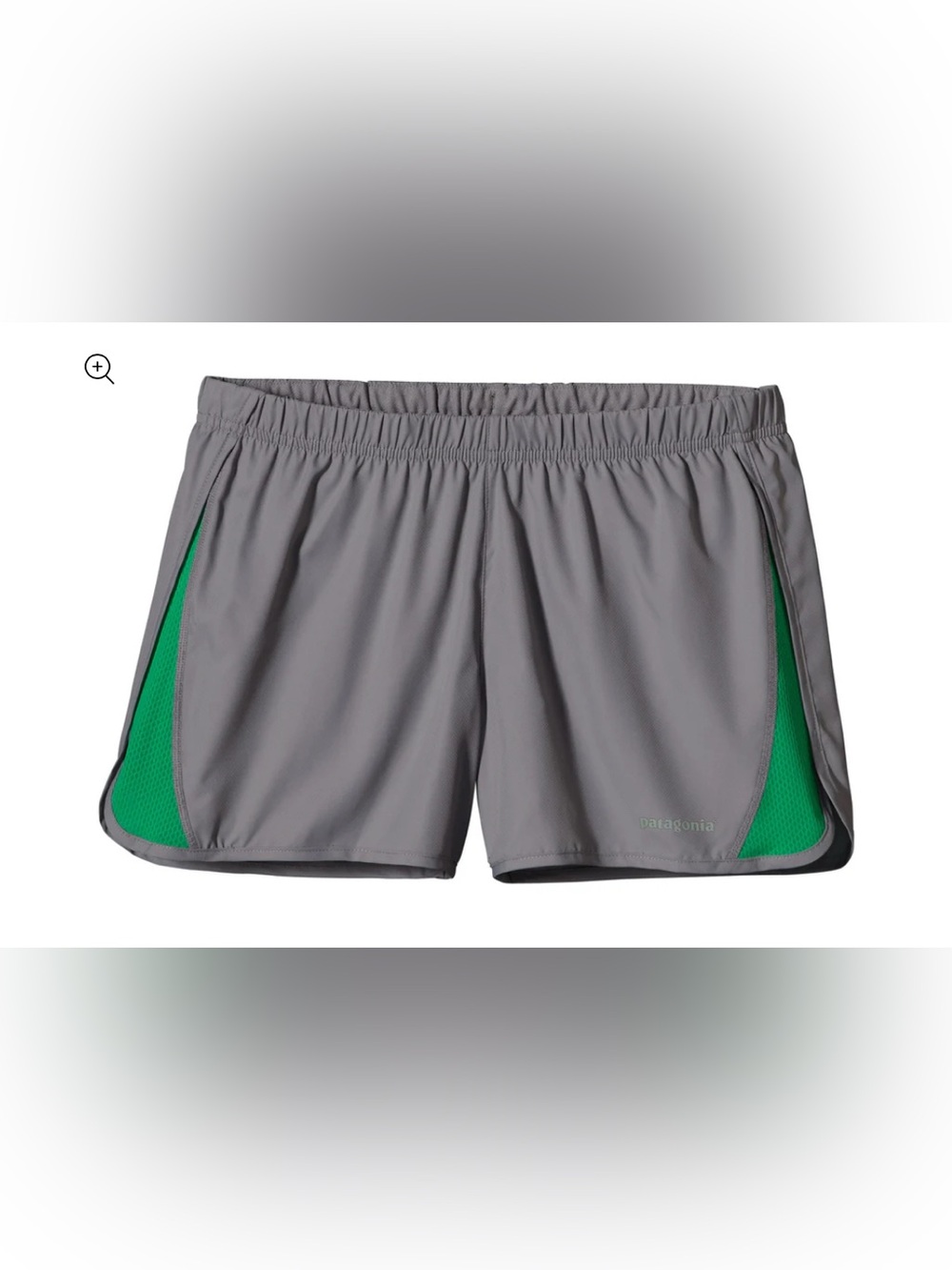 Patagonia Women's Strider Shorts Gray with Green Trim | Large